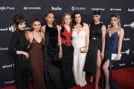 Photo for Beverly Hills, CA USA - March 14, 2024: Sophie Thatcher, Samantha Hanratty, Jasmin Savoy Brown, Liv Hewson, Melanie Lynskey, Courtney Eaton attends the 35th Annual GLAAD Awards. - Royalty Free Image