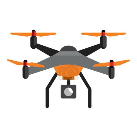 Eine mit einer Kamera ausgestattete Drohne schwebt am Himmel und fängt Luftaufnahmen ein