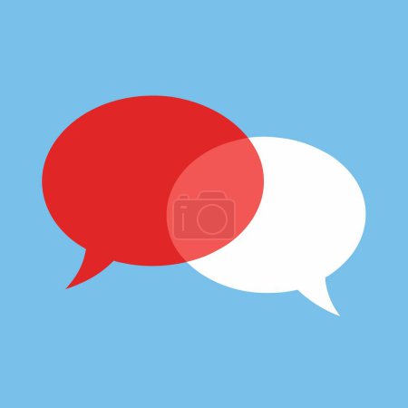 On a blue background, there is a red and white speech bubble. It features gas, font, astronomical object, circle, electric blue, logo, art, carmine, event, and graphics