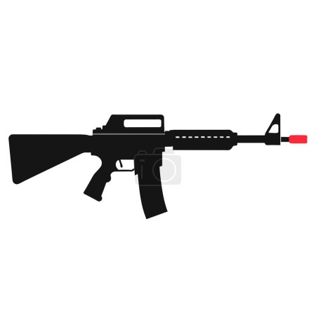 Detailed vector illustration of a modern assault rifle, suitable for military and tactical contexts.