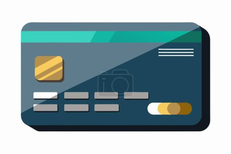 Illustration for A credit card icon designed in a flat style, showcased on a white background - Royalty Free Image