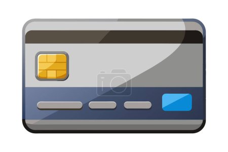 Illustration for A credit card icon designed in a flat style, showcased on a white background - Royalty Free Image