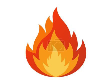Ilustración de Ilustración vectorial de una llama de fuego vibrante que simboliza energía, calor y combustión. Transmite pasión e intensidad - Imagen libre de derechos