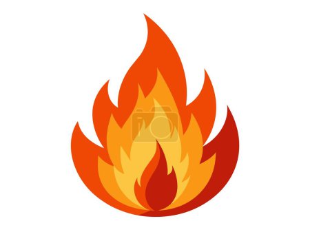 Illustration vectorielle d'une flamme de feu vibrante symbolisant l'énergie, la chaleur et la combustion. Transporte passion et intensité