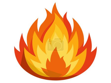 Ilustración de Ilustración vectorial de una llama de fuego vibrante que simboliza energía, calor y combustión. Transmite pasión e intensidad - Imagen libre de derechos