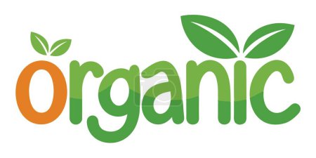 Vibrant Organic label with a green leaf, symbolizing natural, eco-friendly, and sustainable products.