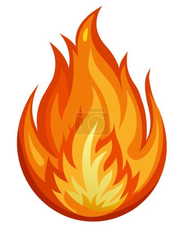 Illustration vectorielle d'une flamme de feu vibrante symbolisant l'énergie, la chaleur et la combustion. Transporte passion et intensité