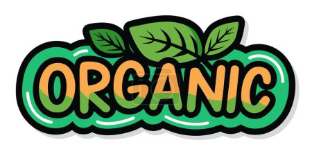 Vibrant Organic label with a green leaf, symbolizing natural, eco-friendly, and sustainable products.