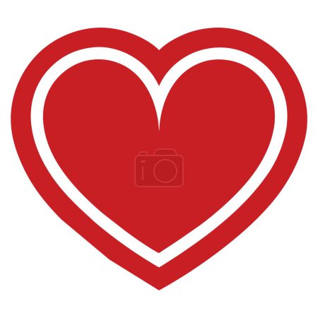 Un vibrante vector de icono de corazón rojo con líneas audaces y un diseño simple, perfecto como símbolo de amor y romance