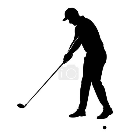 A golfer poised on the course, focusing with precision and concentration while preparing to swing their club