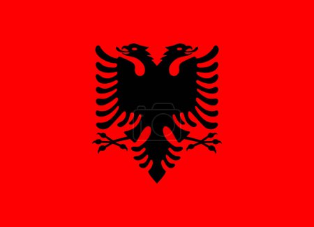 Téléchargez les illustrations : Drapeau de l'albania, illustration vectorielle - en licence libre de droit