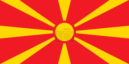 Téléchargez les illustrations : Flag of Macedonia. Republic of North Macedonia - en licence libre de droit