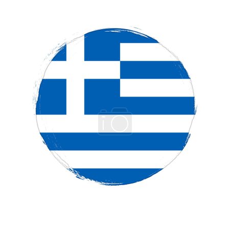 Téléchargez les illustrations : Flag of Greece, Hellenic Republic, banner with grunge texture - en licence libre de droit