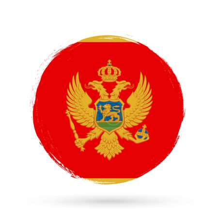 Téléchargez les illustrations : Flag of Montenegro, banner with grunge texture - en licence libre de droit