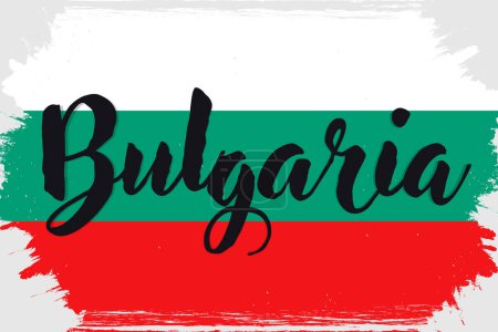 Téléchargez les illustrations : Drapeau bulgare, bannière avec brosse grunge - en licence libre de droit