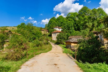 Téléchargez les photos : Ancienne maison traditionnelle serbe. Maisons abandonnées en Serbie utilisées par les gens pour montrer comment ils vivaient autrefois, surtout au XIXe siècle
. - en image libre de droit