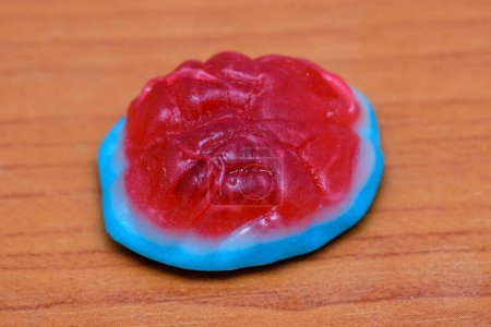 Photo for Colorful Fruity Gummy Candy. Halloween Jelly candies in the form of Human brain - Royalty Free Image