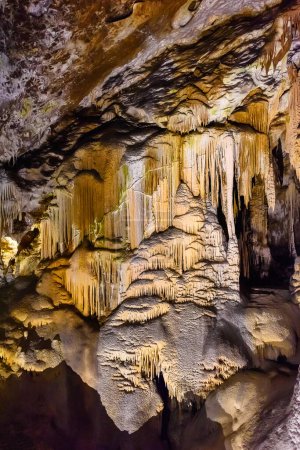 Exploring beautiful Postojna cave in Slovenia the most visited european cave. Thousands of stalagmites and stalactites