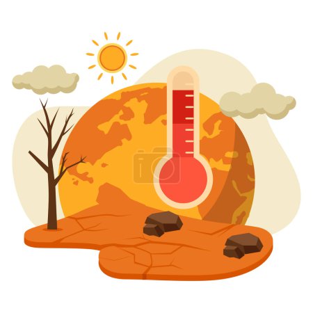 Vector concept of global warming. Illustration for website, landing page, mobile app, poster and banner. Trendy flat vector illustration