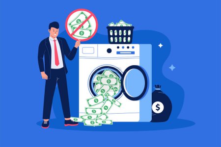 Anti money laundering concept. Vector flat illustration