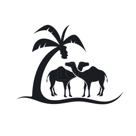 Téléchargez les illustrations : Camel icône vectoriel illustration conception modèle web - en licence libre de droit