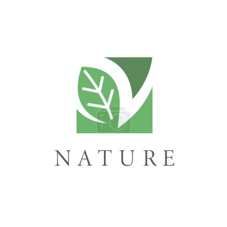 n letter leaf for nature icon vector illustration concept design template