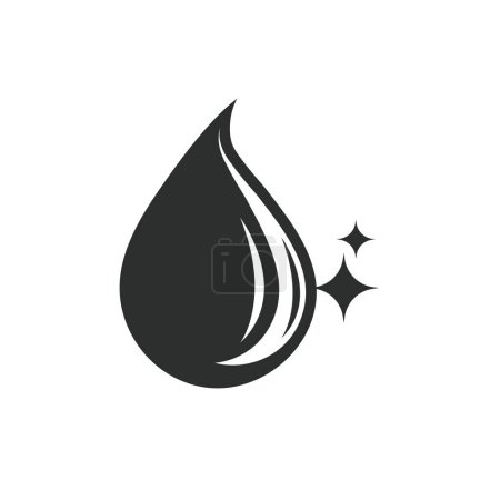 Ilustración de Plantilla de diseño de elemento de icono de vector de gota de agua negra - Imagen libre de derechos