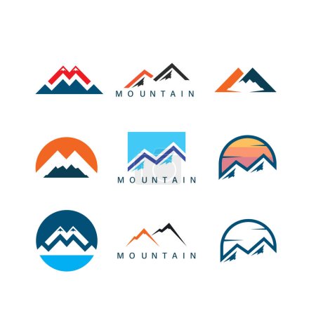 Téléchargez les illustrations : Lettre icône montagne vectoriel illustration concept conception modèle - en licence libre de droit