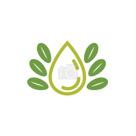 Ilustración de Moringa aceite logotipo icono vector concepto plantilla web - Imagen libre de derechos