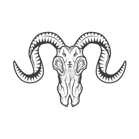 Illustration for Black ram skull element vector art concept  design template - Royalty Free Image