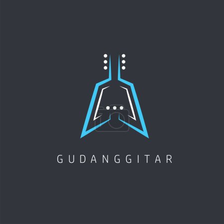 Illustration for Abstract GG letter guitar icon vector concept design template web - Royalty Free Image