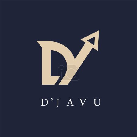 DV OR DY Buchstabe Pfeil nach oben Icon Vektor Konzept Design-Vorlage