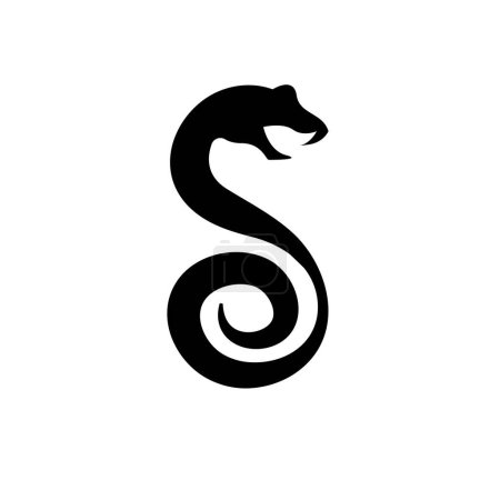 black snake icon vector illustration concept design template web