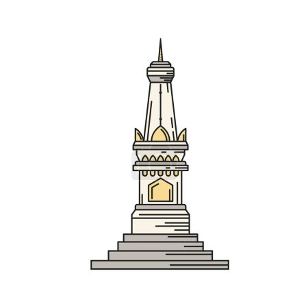 Yogyakarta Monument illustration vectorielle, Yogyakarta Monument est une icône de la ville de Yogyakarta ou un point de repère historique dans la ville de Yogyakarta, Indonésie