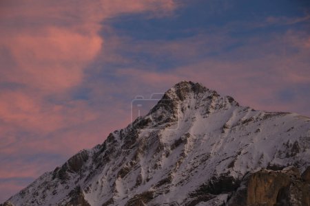 Photo for Pink sunset sky over Mount Spitzhorn. - Royalty Free Image