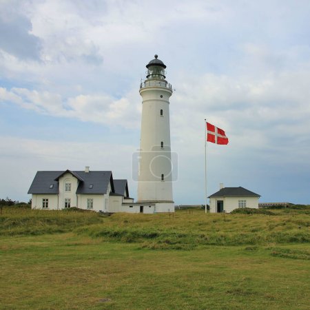 Beautiful old lighthouse in Hirtshals, Denmark.