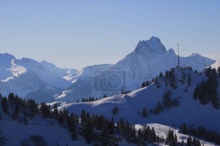Téléchargez les photos : Vue depuis le domaine skiable de Saanersloch, Suisse. - en image libre de droit