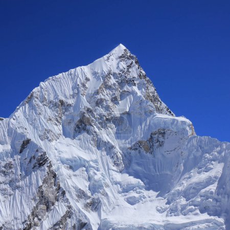 Mount Nuptse high mountain in Nepal.