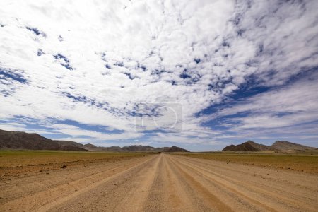 Wide gravel road in Namib Naukluft NP Namibia