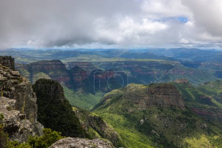 Clouds above Three Rondavels and Blyde River Canyon  South Africa