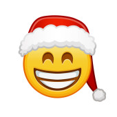 Christmas grinning face with laughing eyes Large size of yellow emoji smile Stickers #621059278