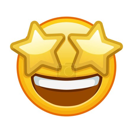 A grinning face with starry eyes Large size of yellow emoji smile