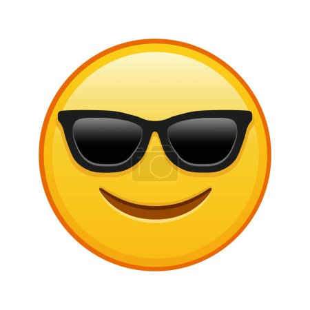 Smiling face in sunglasses Large size of yellow emoji smile