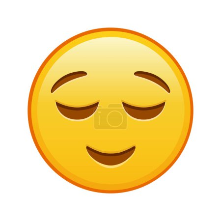 Ilustración de Cara ligeramente sonriente Gran tamaño de la sonrisa amarilla emoji - Imagen libre de derechos