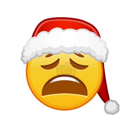 Illustration for Christmas tired face Large size of yellow emoji smile - Royalty Free Image