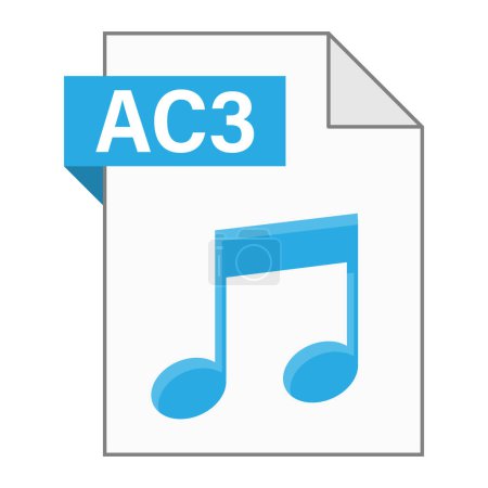 Ilustración de Diseño plano moderno del icono del archivo AC3 para la web - Imagen libre de derechos