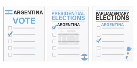 Ilustración de Argentina elections Voting ballot mockup for presidential and parliamentary elections - Imagen libre de derechos