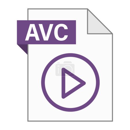 Téléchargez les illustrations : Design plat moderne de l'icône de fichier AVC pour le web - en licence libre de droit