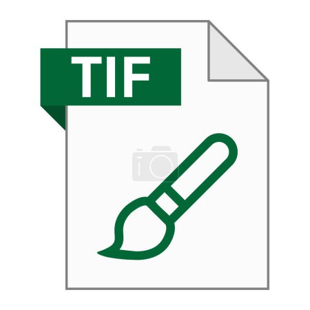 Illustration for Modern flat design of TIF file icon for web - Royalty Free Image