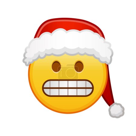Weihnachtsgrimasse im Gesicht Große Größe des gelben Emoji-Lächelns